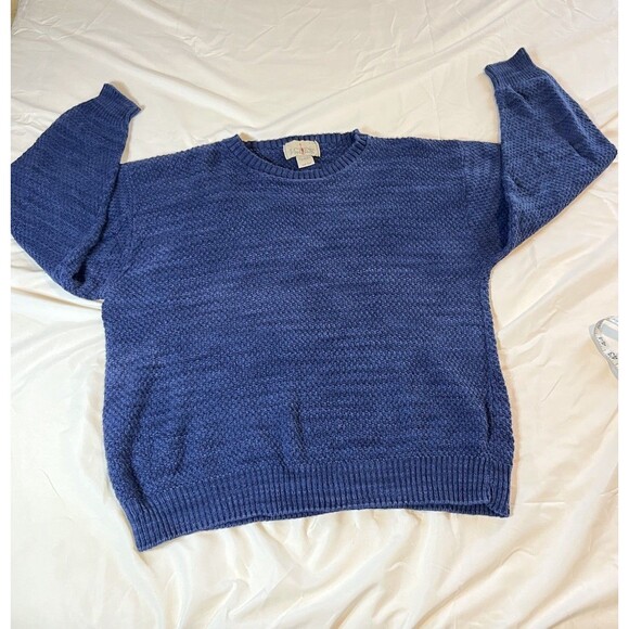 Vtg J.Crew Outfitters Oarsmen Sweater Mens Medium Blue Crewneck Made USA 90s - Picture 1 of 4